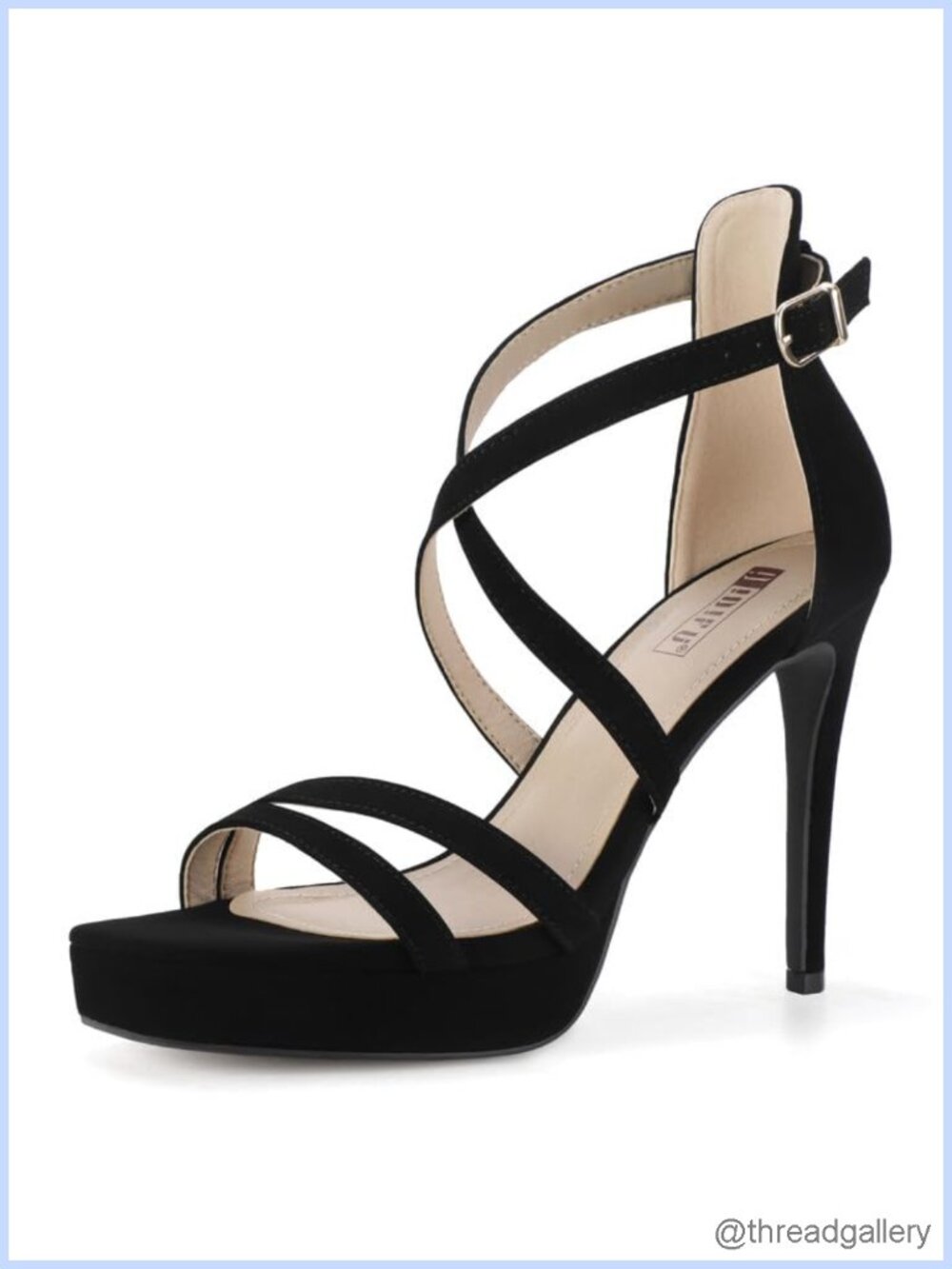 Platform High Heels Strappy Square Toe Stiletto Heeled Sandals Open Toe Dress